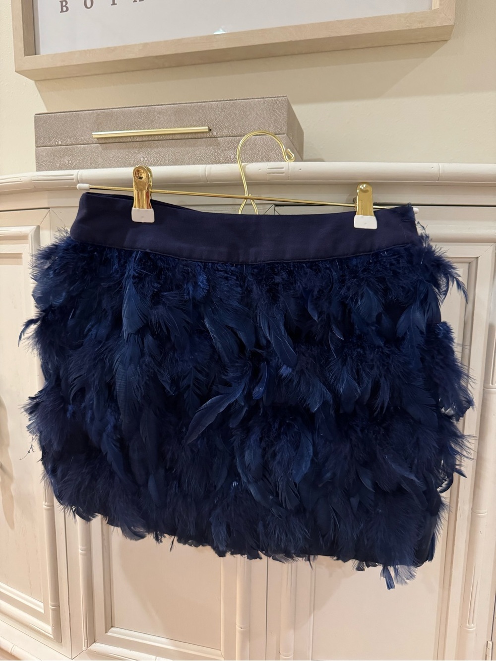 Blaque Label Navy Feather Mini Skirt - Elegant Party Style